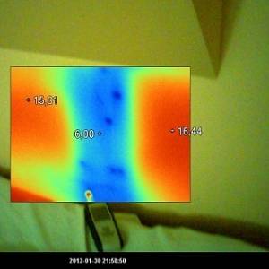 Termowizja Technika obrazu w obrazie lokalizacja znacznej straty ciepła w fragmencie ściany kolankow